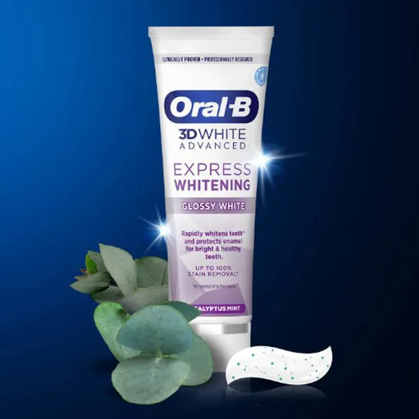 Oral-B 3D White Express Whitening Glossy White Toothpaste - 75ml