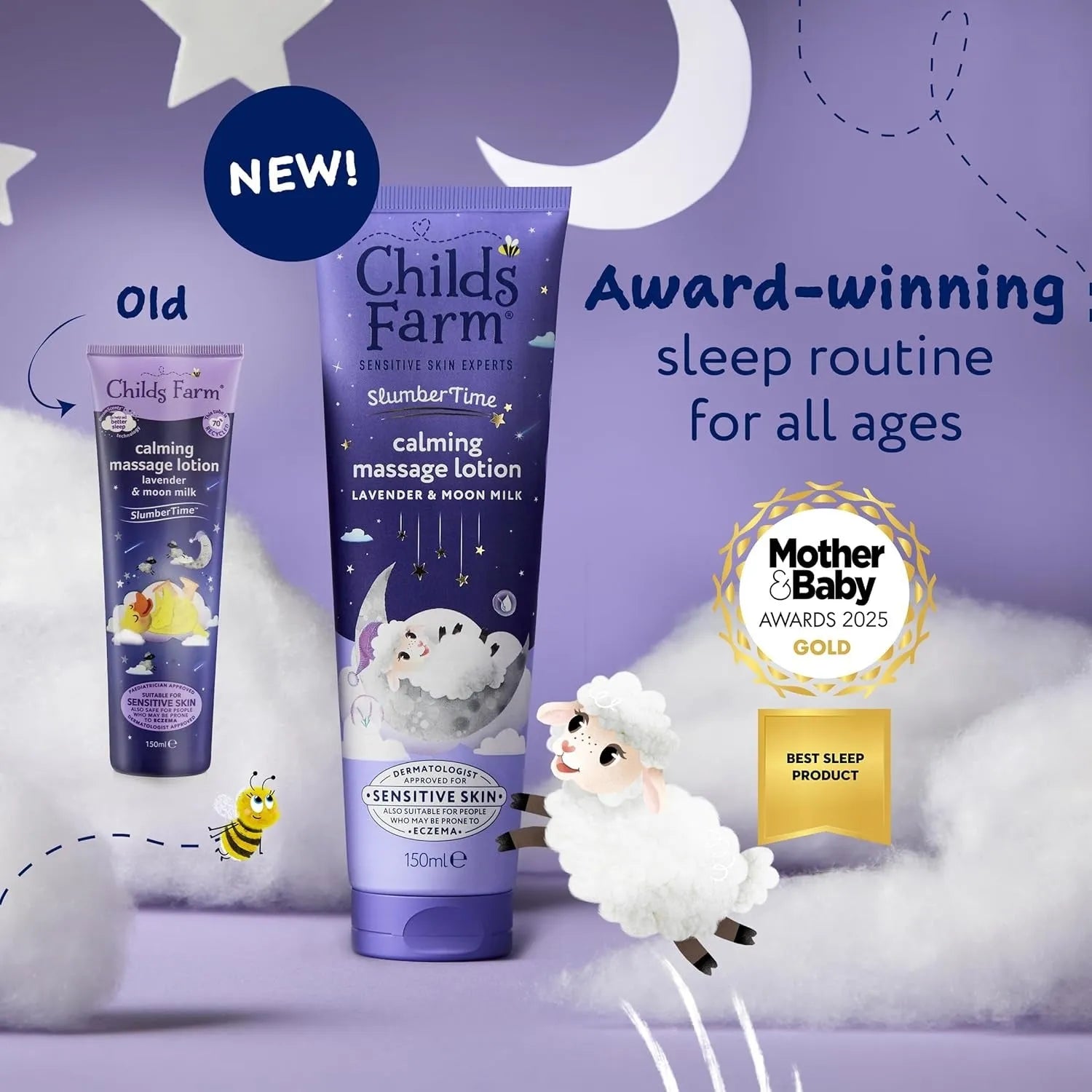 Childs Farm Slumber Calming Massage Lotion Lavender  & Moon Milk Scent - 150ml