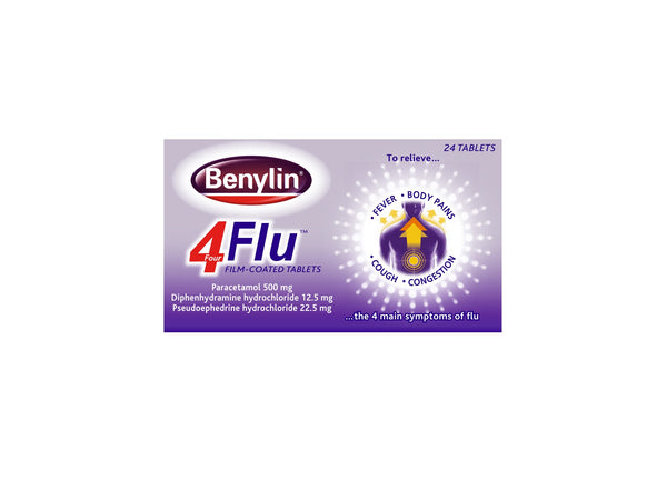 Benylin 4 Flu Cold and Flu Tablets - 24 Pack