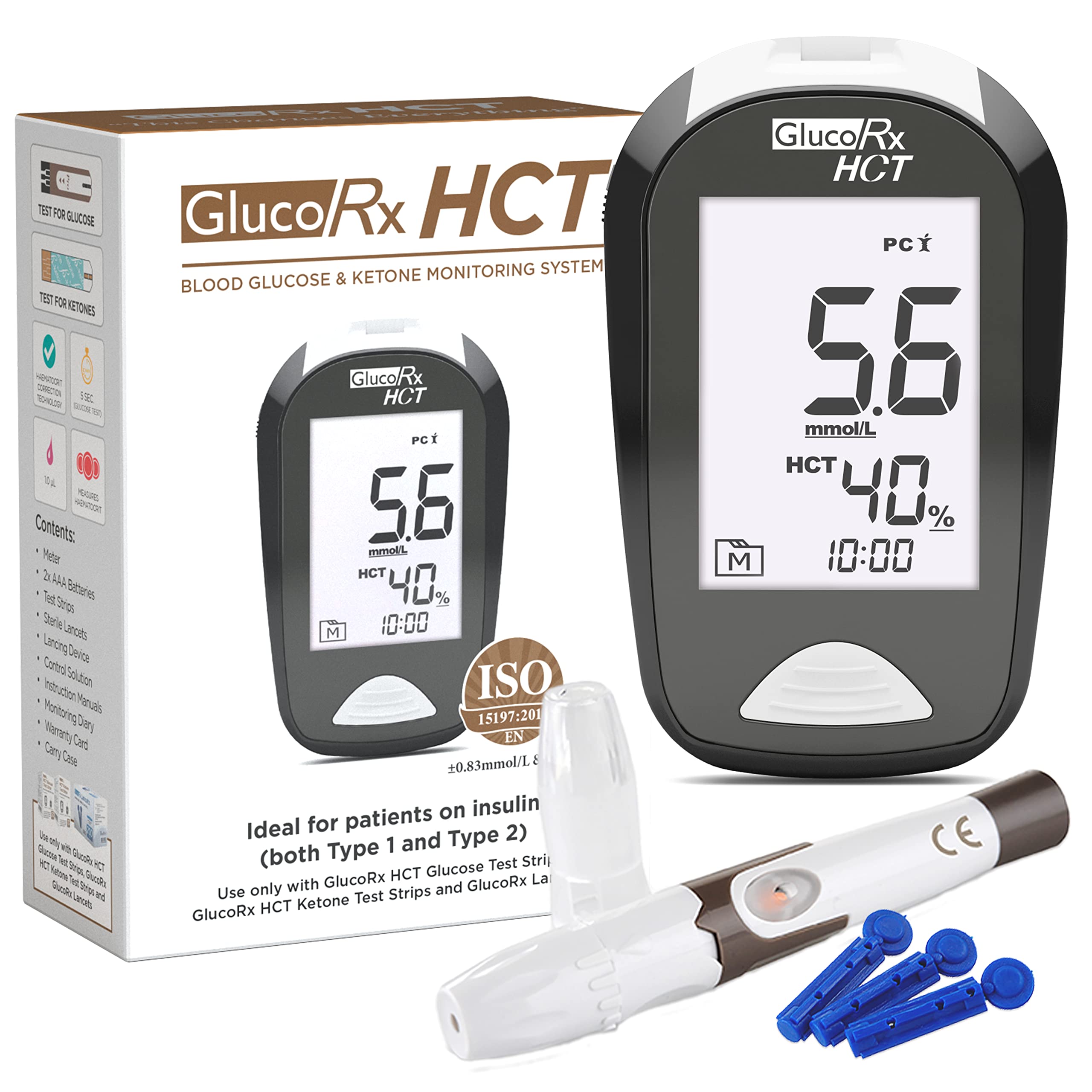 GlucoRx HCT Blood Glucose and Ketone Monitor