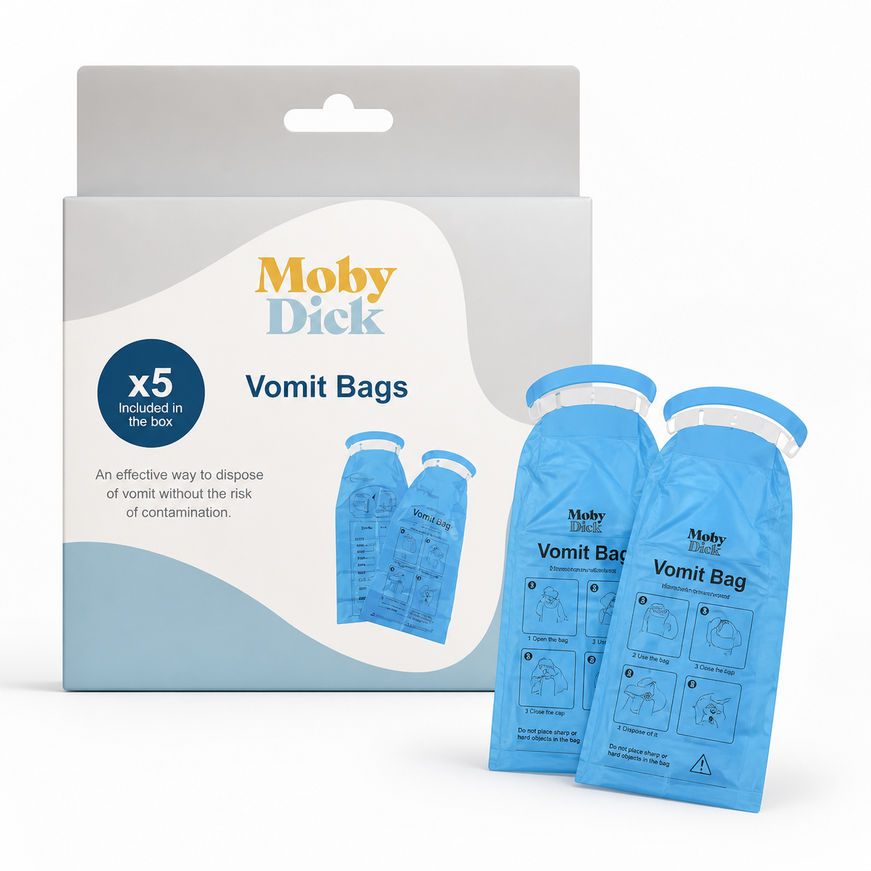 Moby Dick 5 Vomit Bags - 1000ml