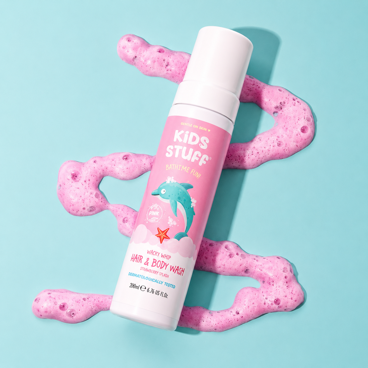 Kids Stuff Wacky Whip Hair & Body Wash Pink - 200ml