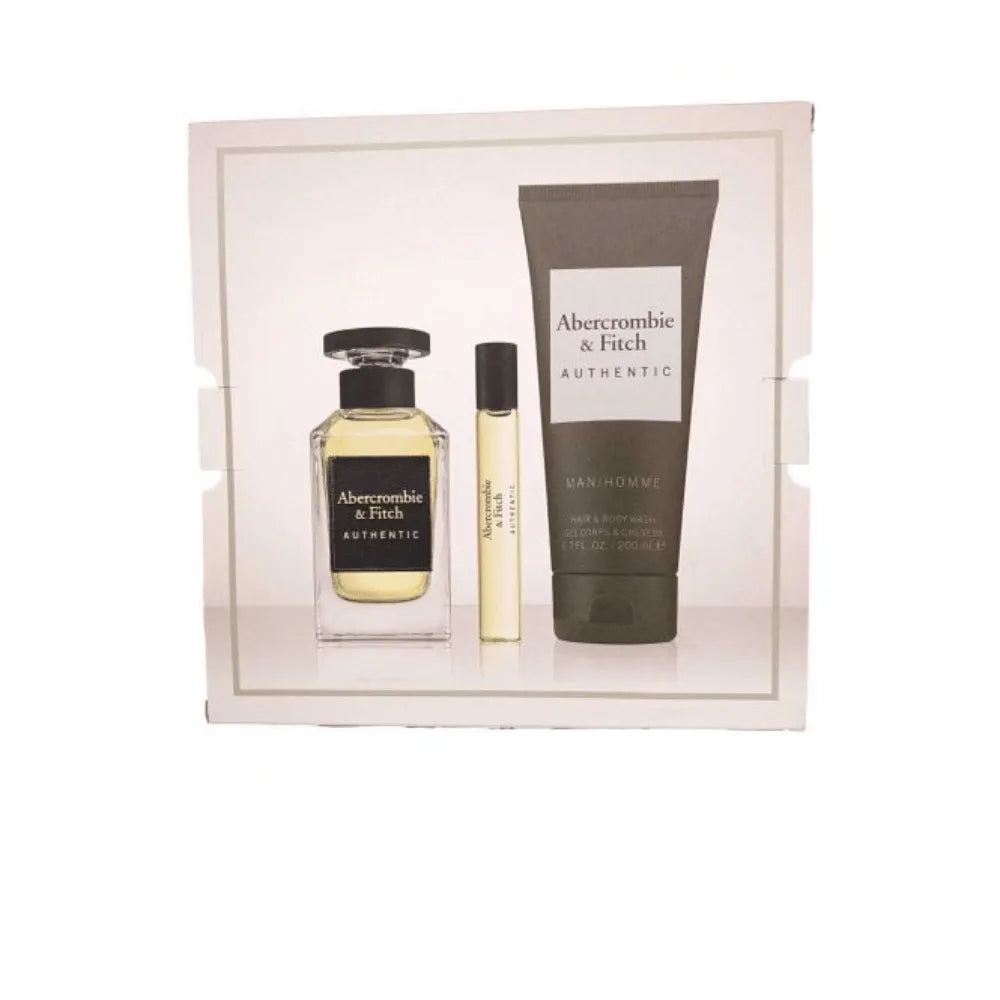 Abercrombie & Fitch Authentic Man 100ml 3pc Gift Set100ml Edt Spr, 15ml Edt Spr, 200ml Hair & Body Wash