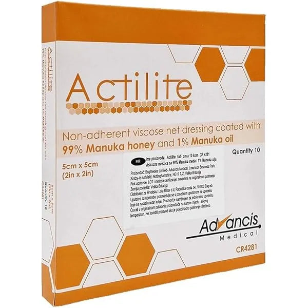 Actilite Manuka Honey Dressing 5cm x 5cm - 10 Pack