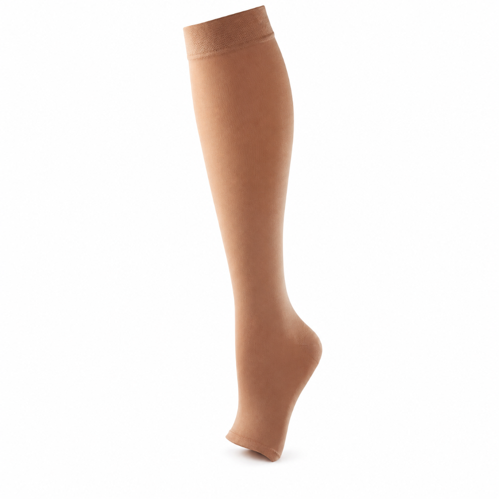 Activa Class 2 Knee Length Open Toe Compression Socks Beige  - 1 Pair