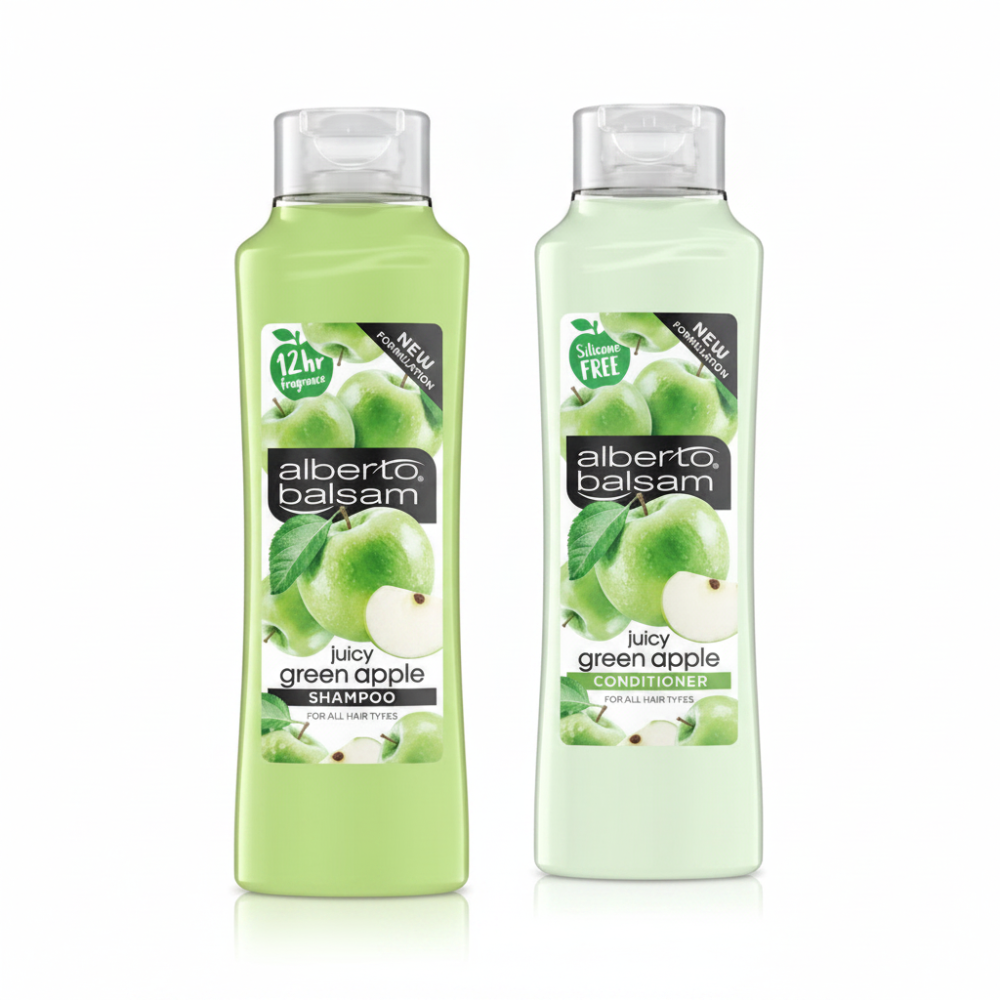 Alberto Balsam Juicy Green Apple Hair Care Bundle