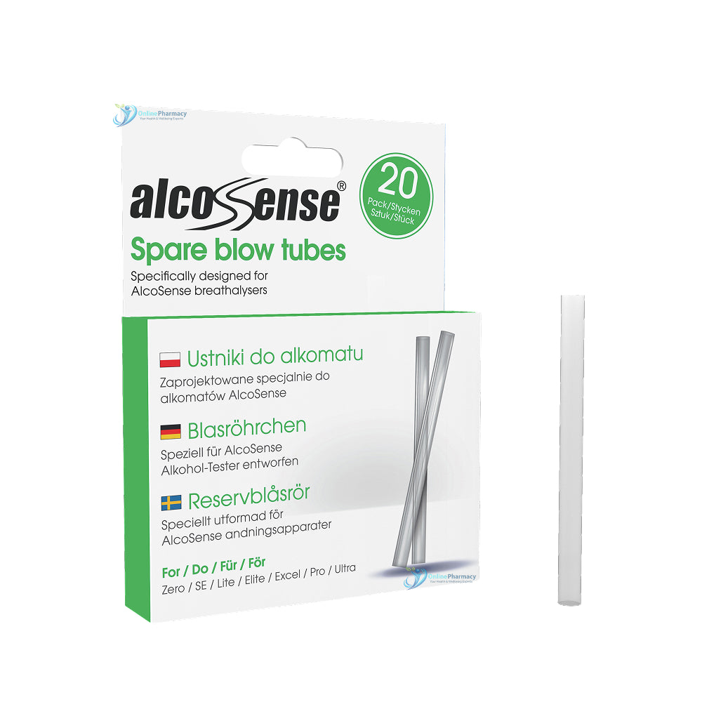 AlcoSense Spare Blow Tubes - 20 Pack