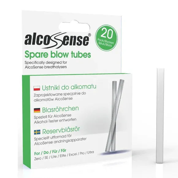 AlcoSense Spare Blow Tubes - 20 Pack