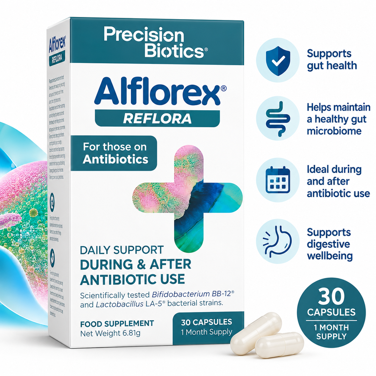 PrecisionBiotics Alflorex Reflora – 30 Capsules