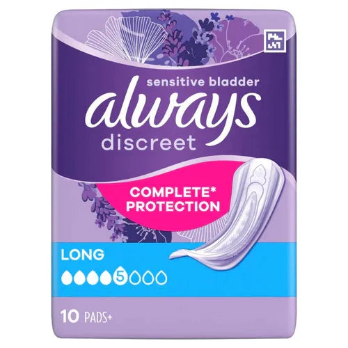Always Discreet Long Pads - 10's