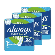 Always Ultra Day Normal (Without Wings) 13 Pads x 3 Pack