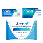 Anusol Suppositories, Anusol Wipes & Anusol Soothing Relief Cream Bundle