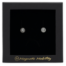 Magnetic Mobility April Birthstone Stud Earrings featuring clear Swarovski crystals, elegantly presented in a black box with Magnetic Mobility branding. These magnetic back earrings offer stylish pain relief.