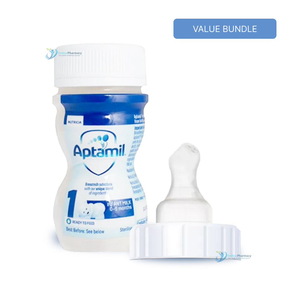 Aptamil First Milk 0-12 Months 24x70ml + Cow & Gate RTF Preterm Teats (24 Teats)