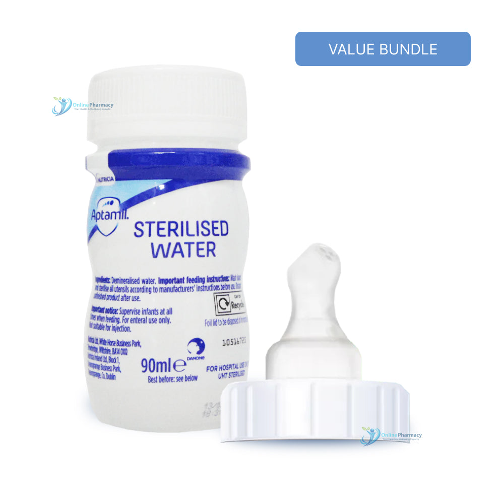 Aptamil Sterilised Water 24x90ml + Cow & Gate RTF Preterm Teats (24 Teats)