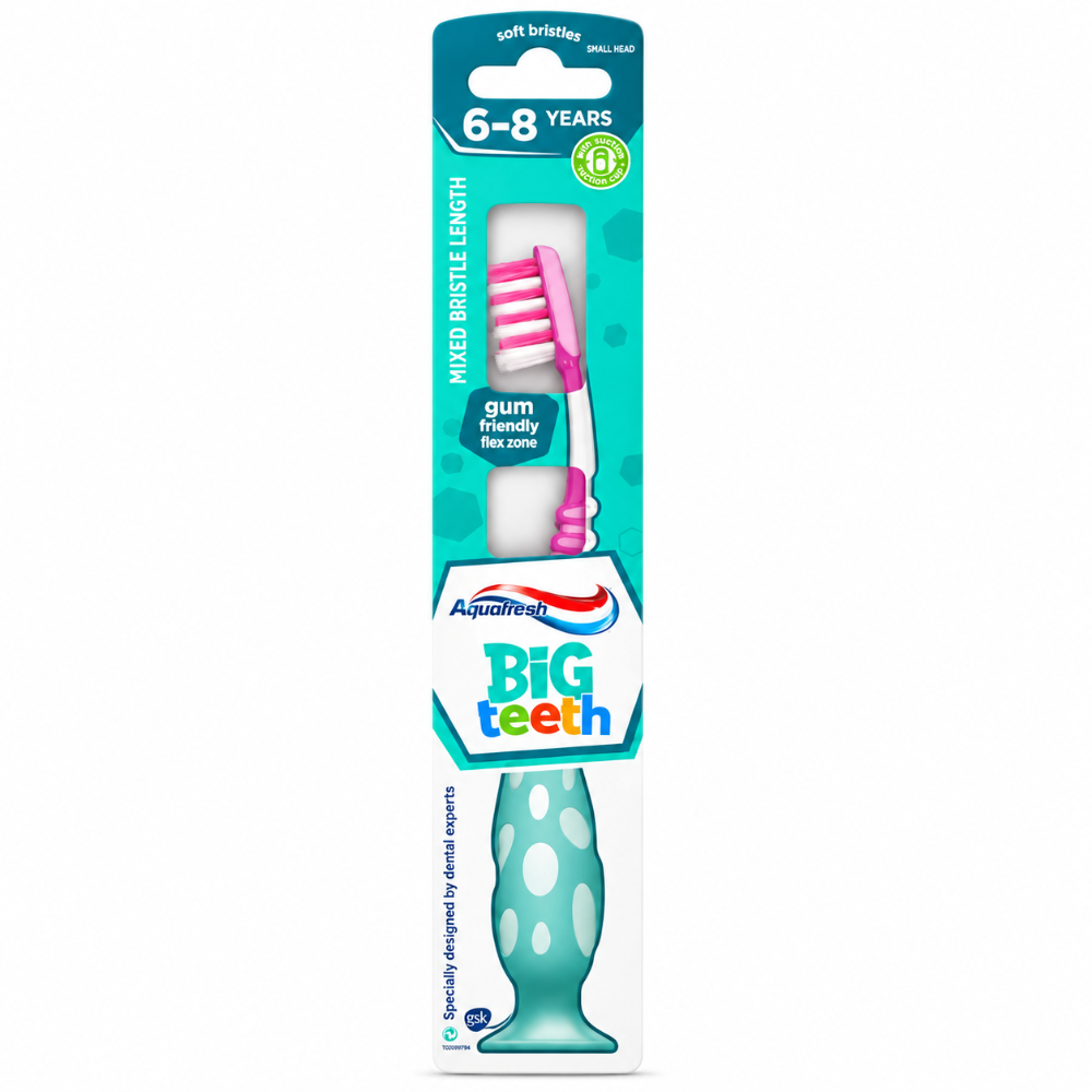 Aquafresh Big Teeth Toothbrush Pink - 6-8 Years