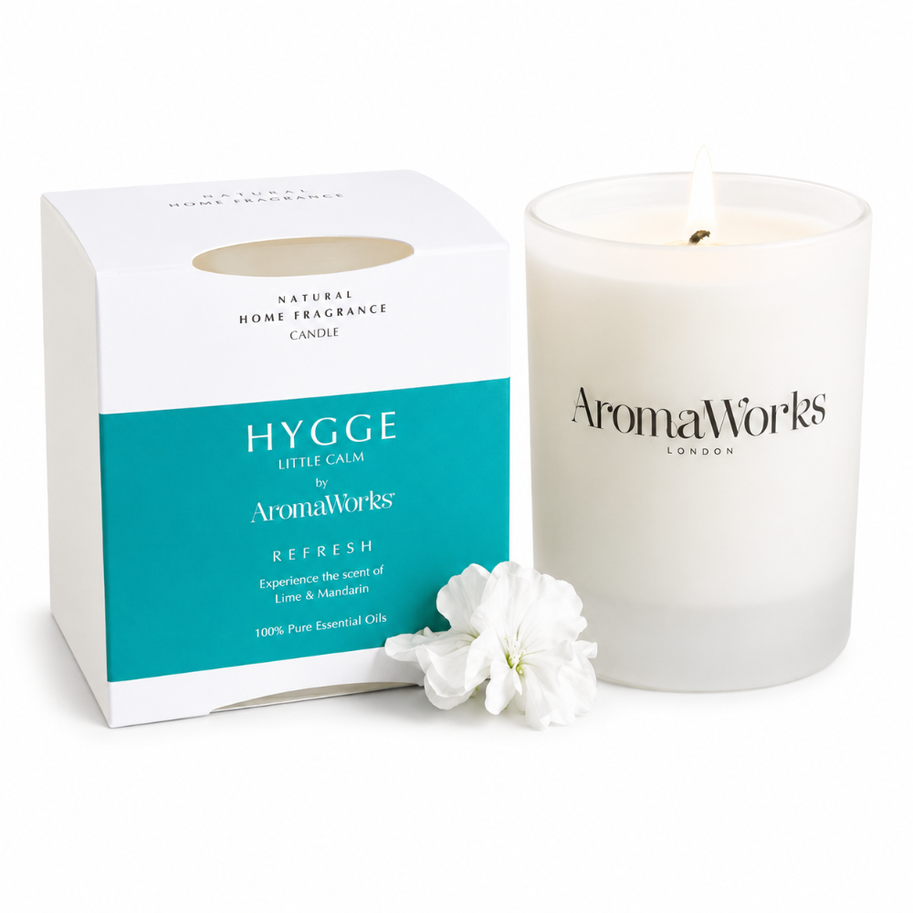 AromaWorks Hygge Candle -Refresh Lime and Frankincense  220gm