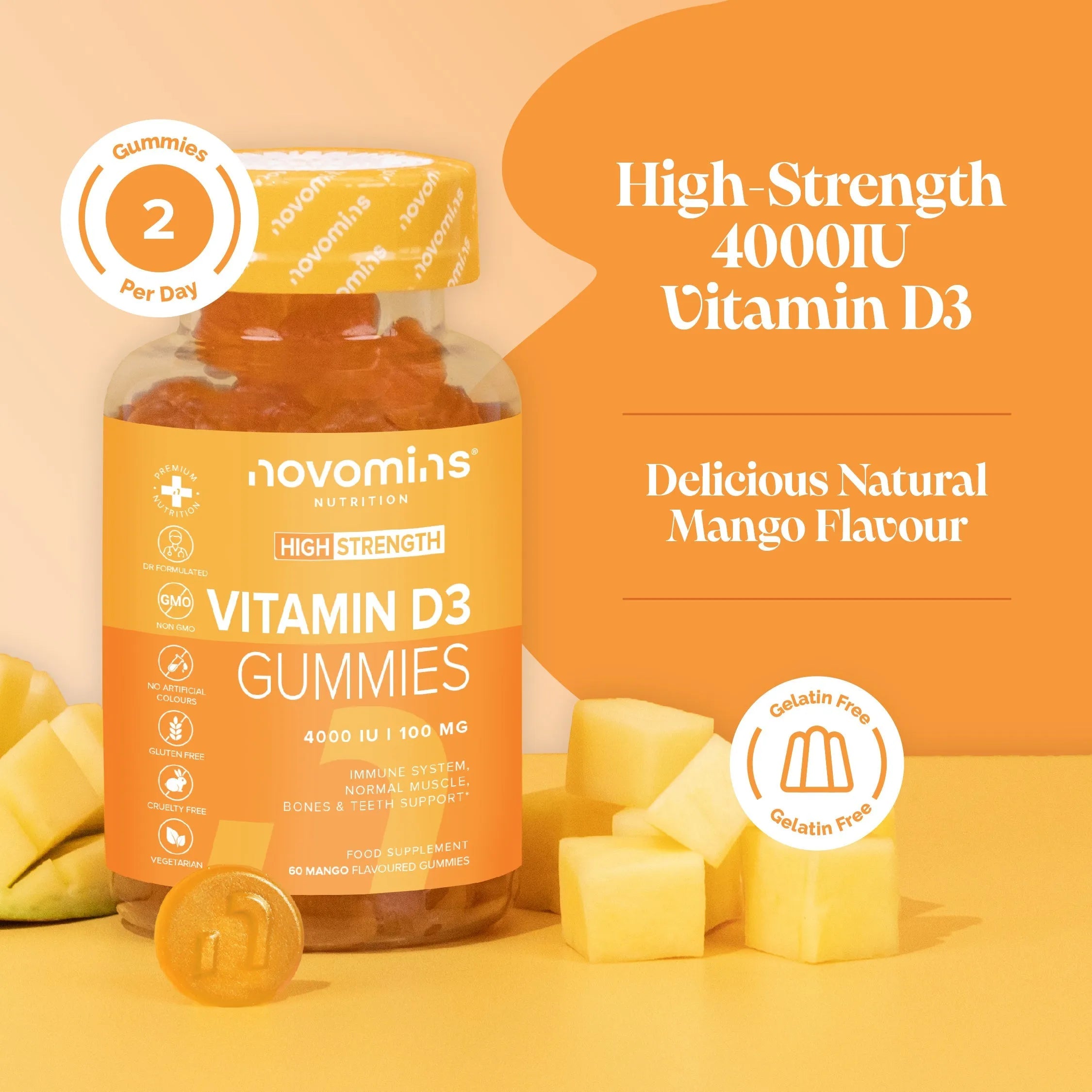 Novomins Vitamin D 3 Gummies - 60 Pack