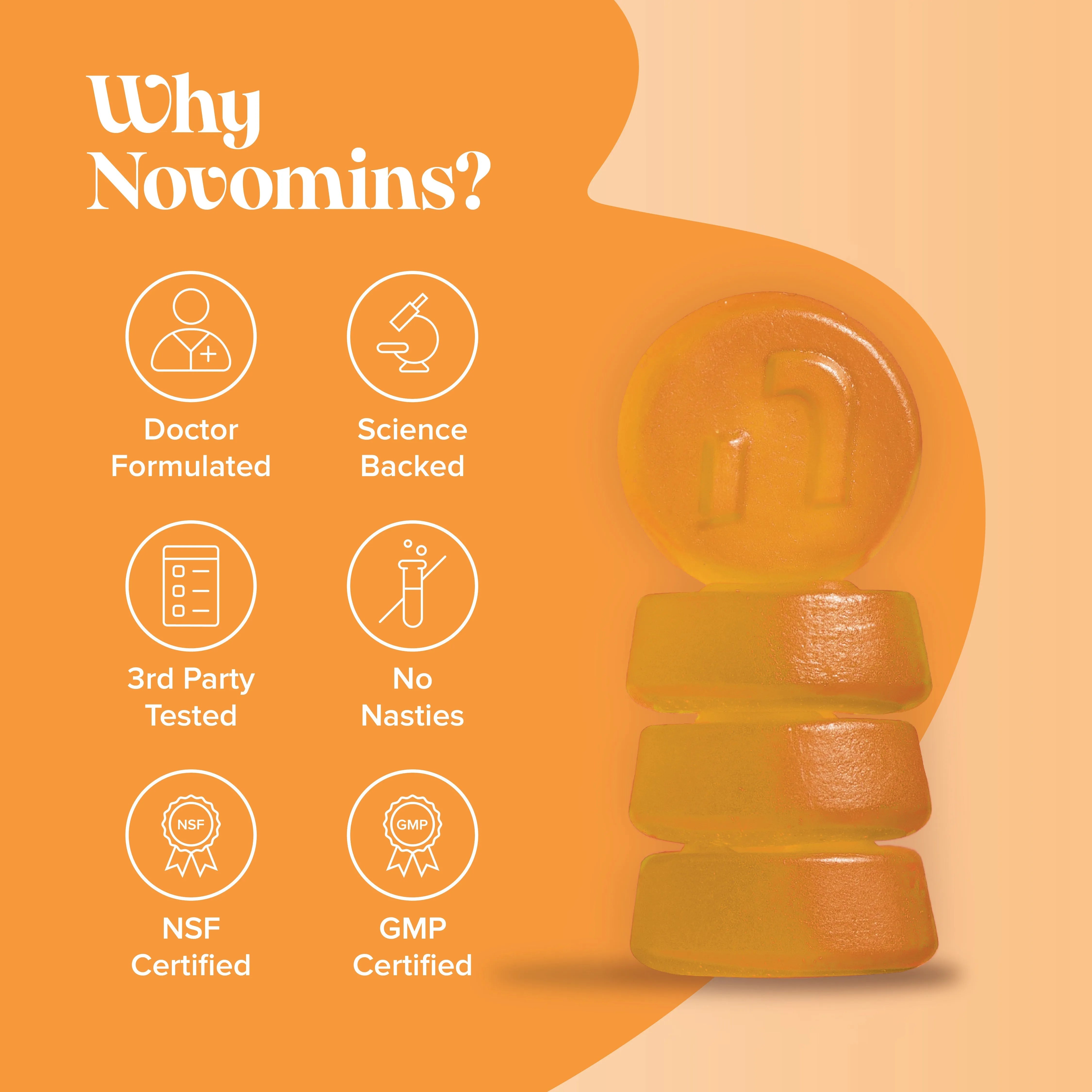 Novomins Vitamin D 3 Gummies - 60 Pack