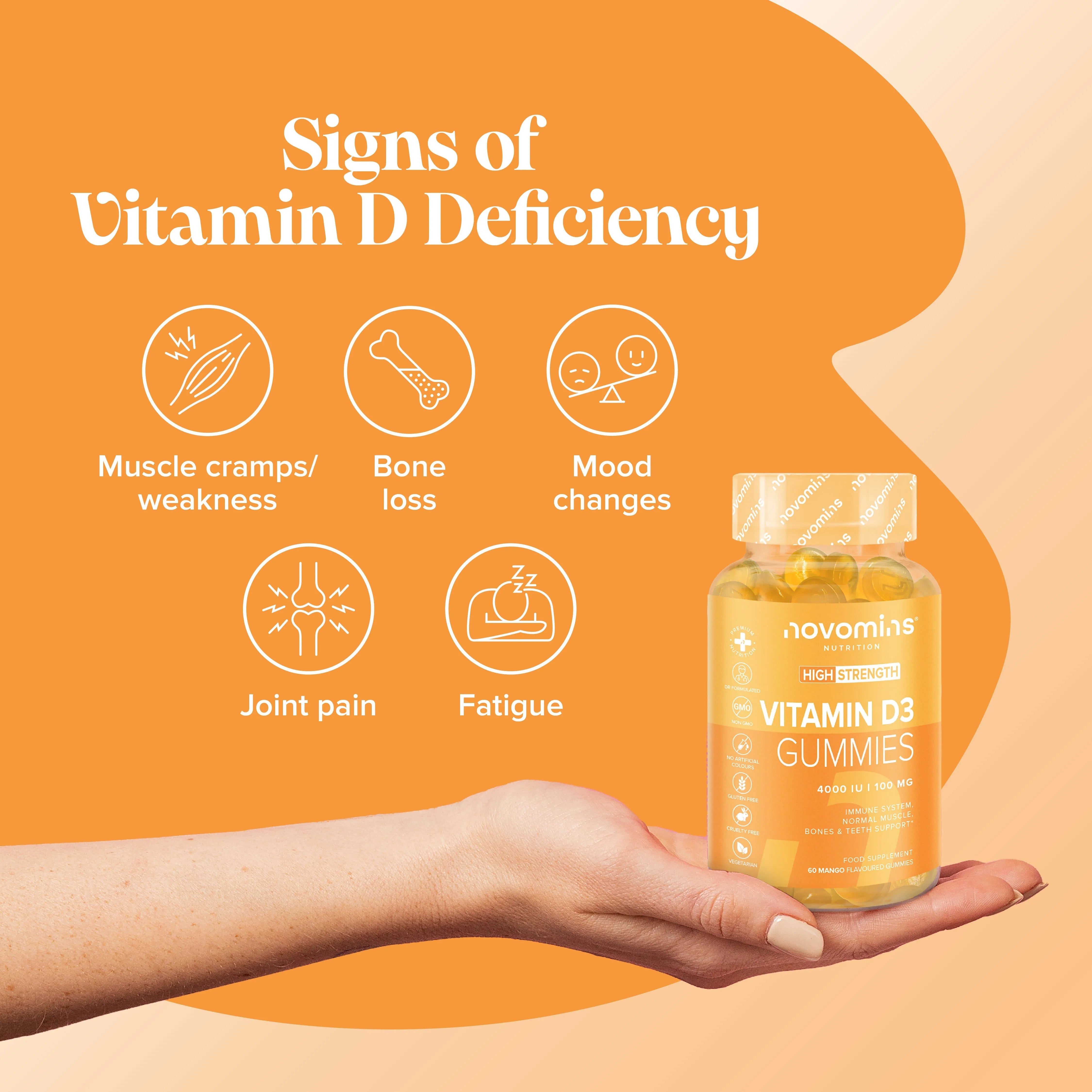 Novomins Vitamin D 3 Gummies - 60 Pack