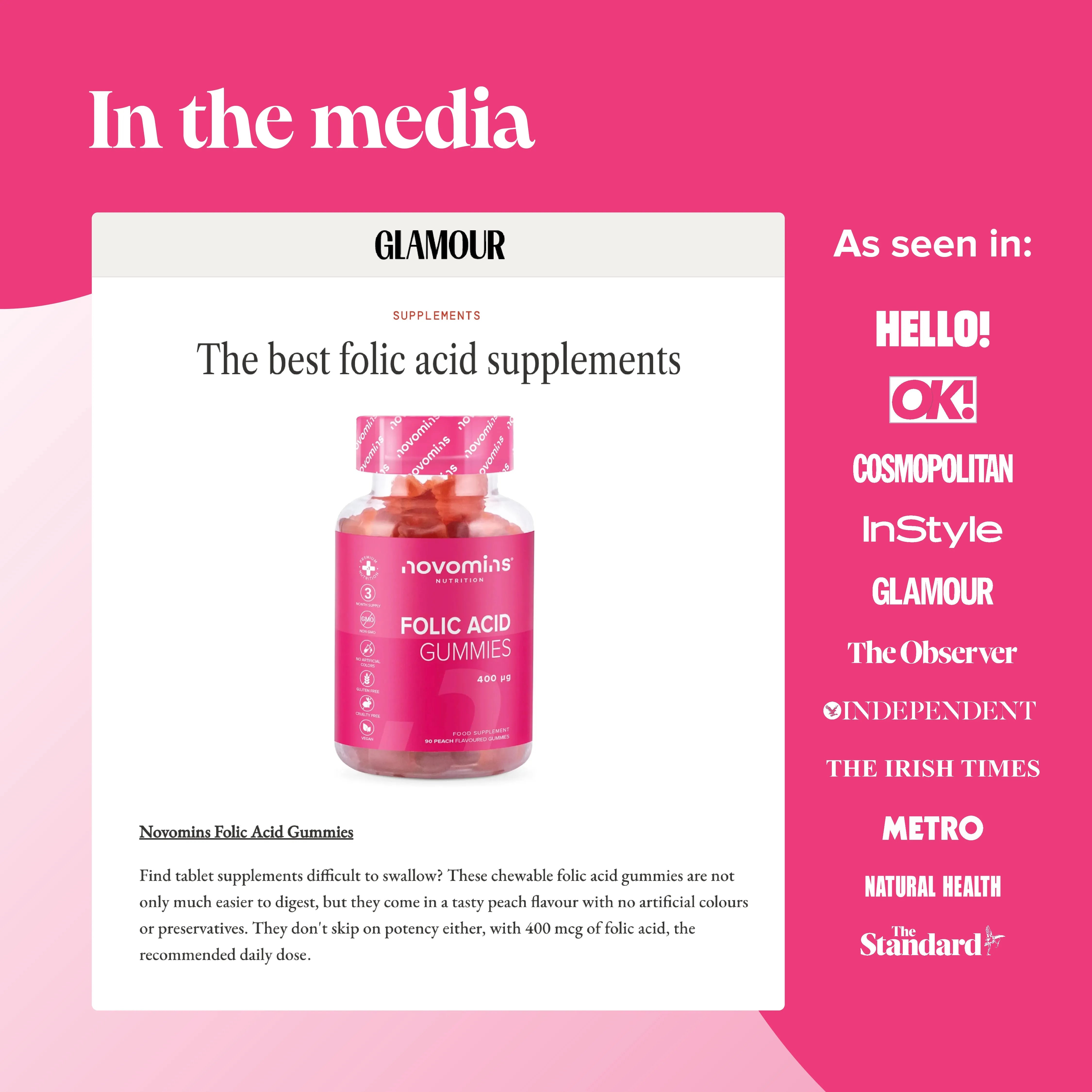 Novomins Folic Acid Gummies - 90 Pack