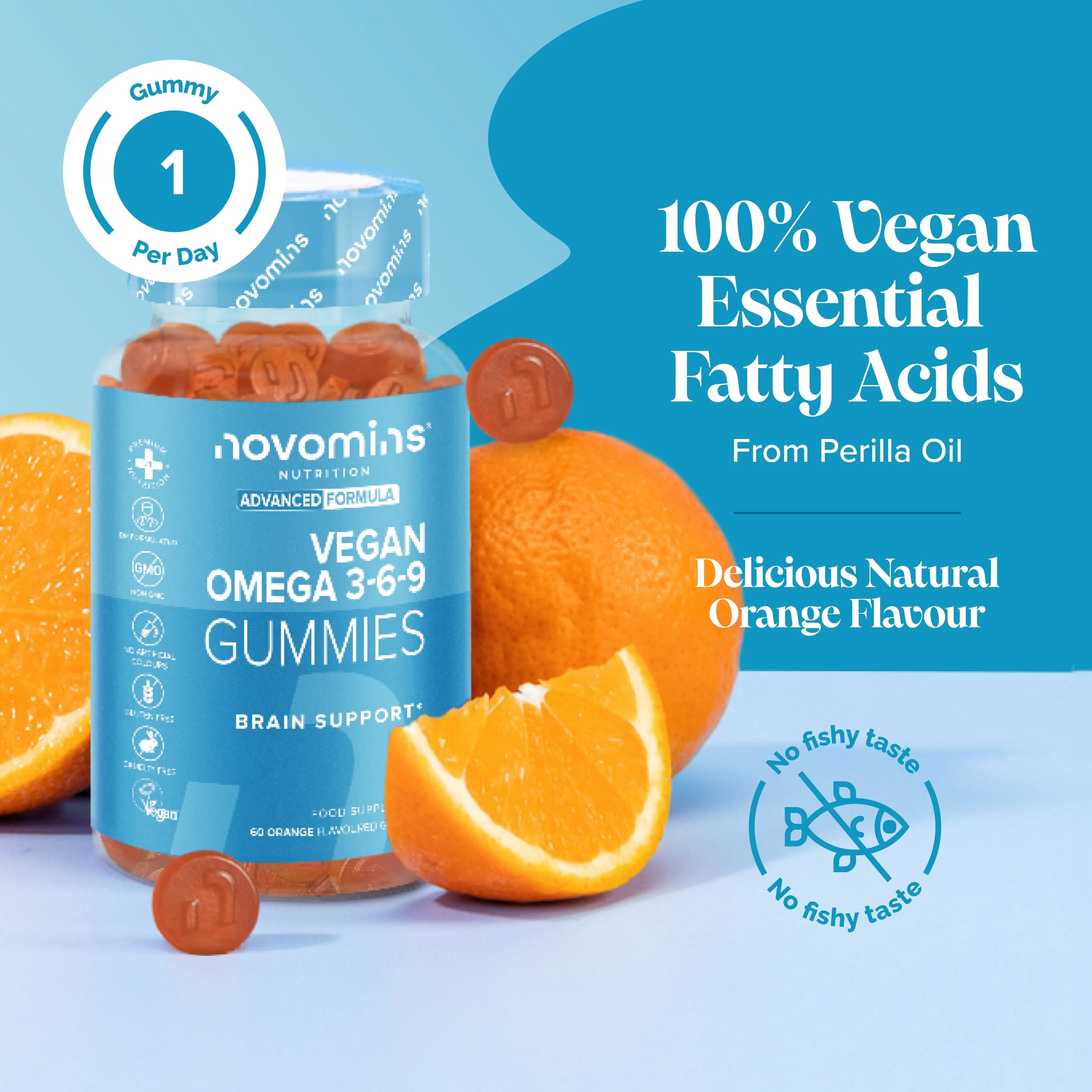 Novomins Vegan Omega 3-6-9 Gummies - 60 Pack
