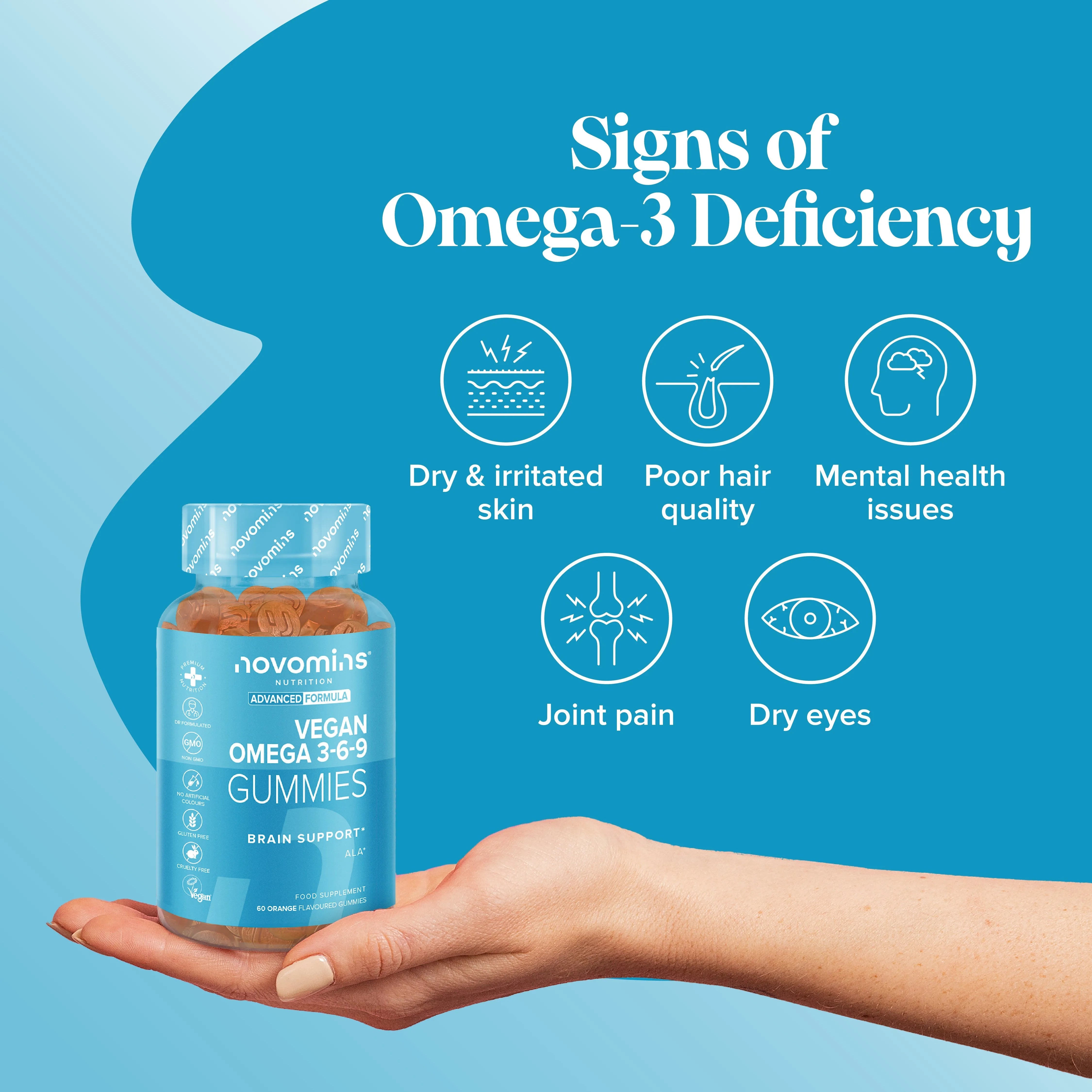 Novomins Vegan Omega 3-6-9 Gummies - 60 Pack