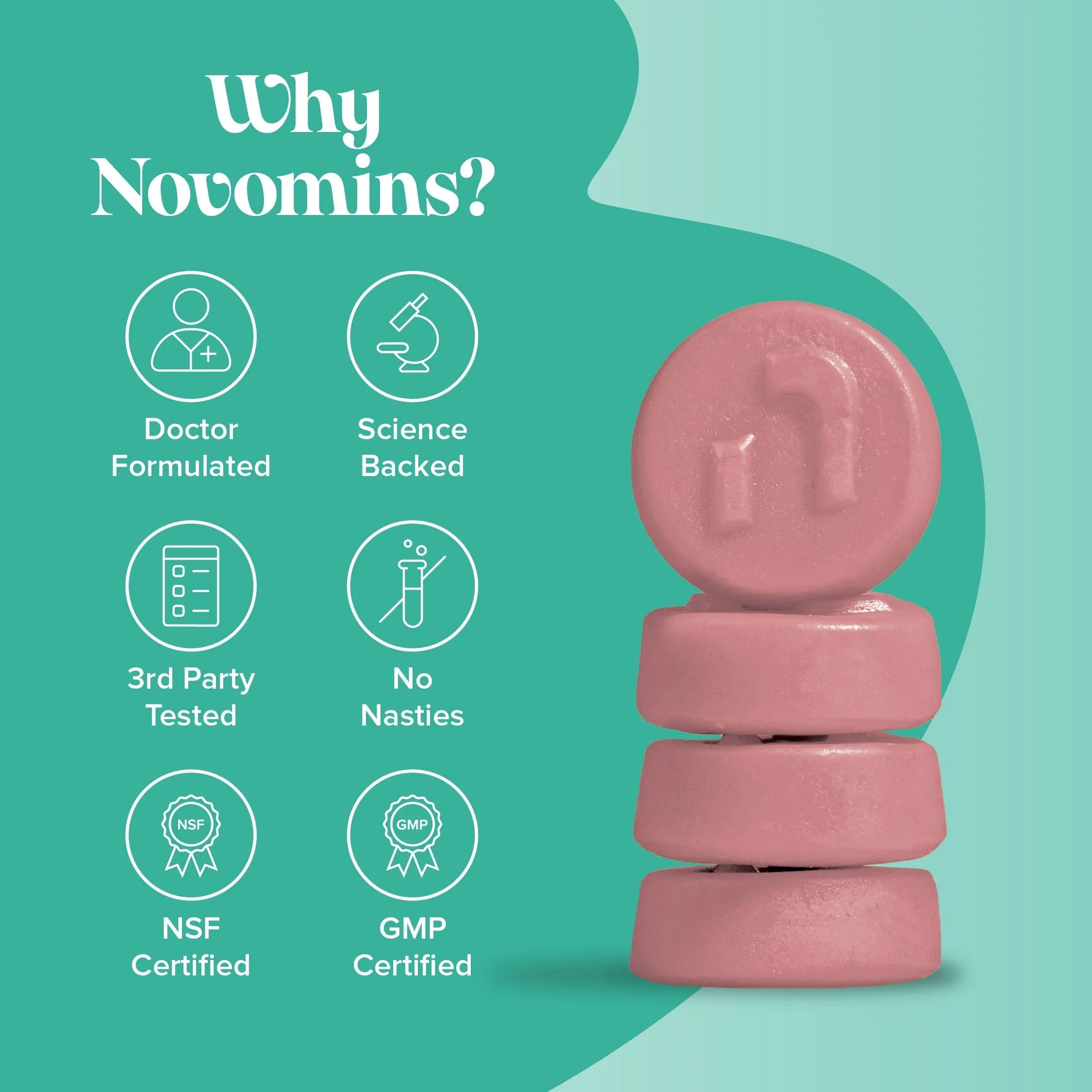 Novomins Calcium and Vitamin D Gummies - 60 Pack