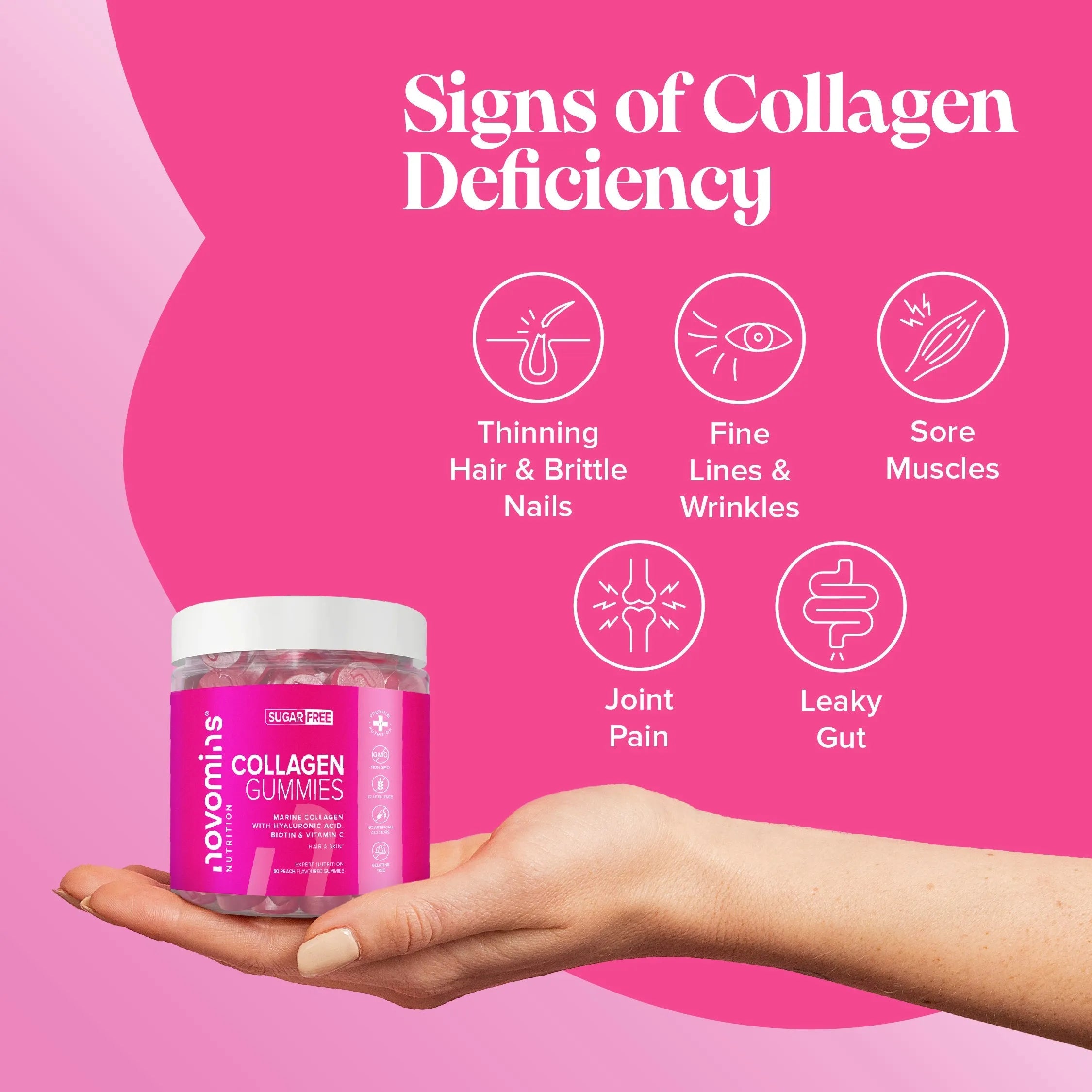 Novomins Collagen Sugar-Free Gummies - 60 Pack