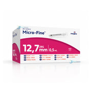 BD MicroFine+ 0.5ml Insulin Syringe with 29G x 12.7mm Needles - 100 Pack