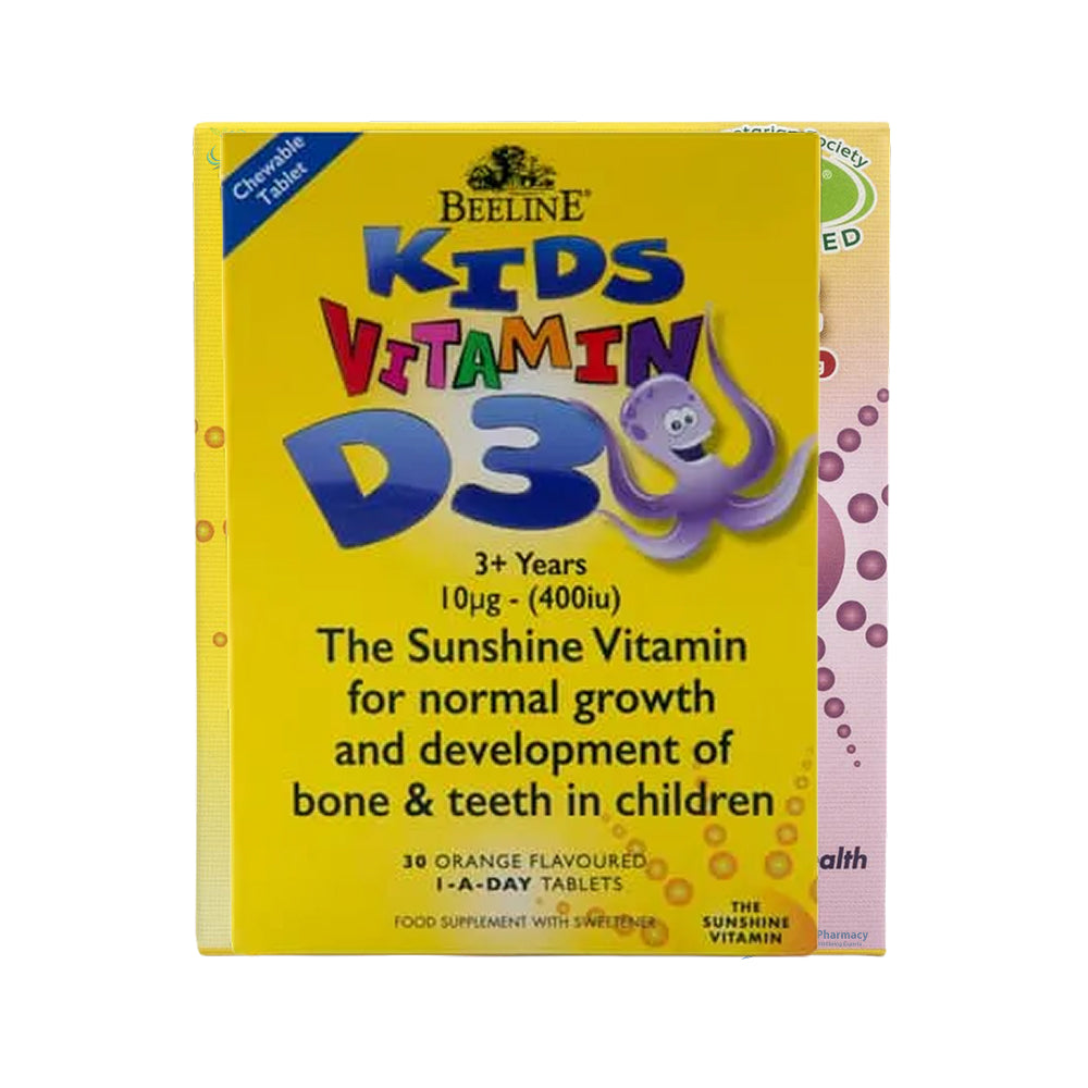 Beeline Kids Vitamin D3 10mcg Chewable Tablets - 30 Tablets