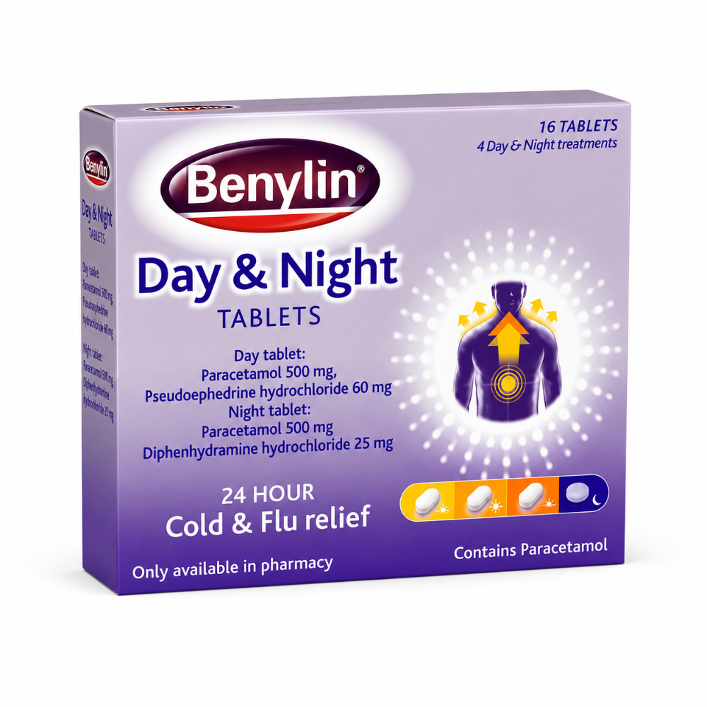 Benylin Day & Night Tablets - 16 Pack