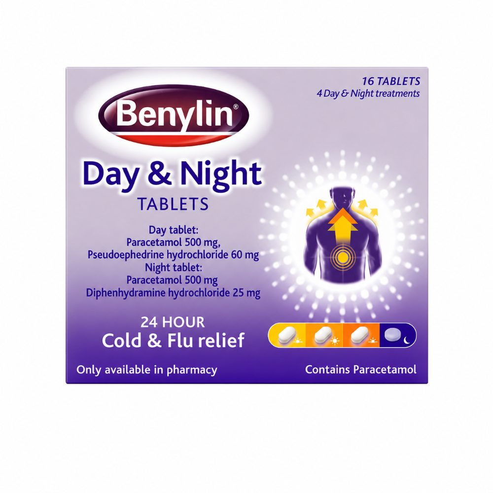 Benylin Day & Night Tablets - 16 Pack