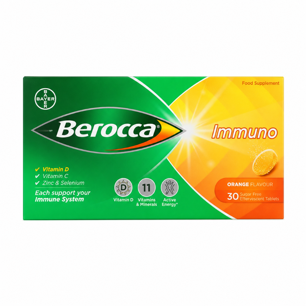 Berocca Immuno Sugar-Free Orange Effervescent Tablets - 30 Pack