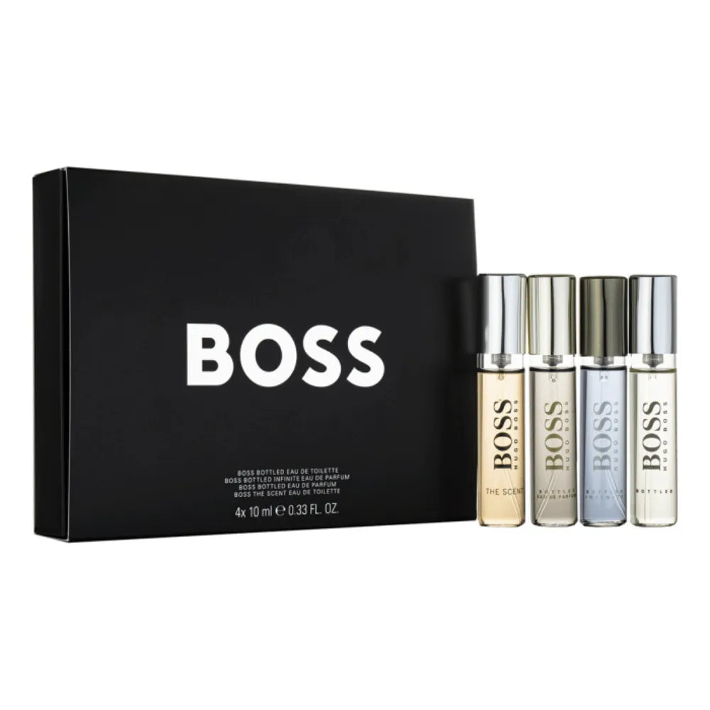 Boss Mens 10ml 4pc Gift Set10ml Bottled Edt Spr, 10ml Infinite Edp Spr, 10ml Bottled Edp Spr, 10ml Bottled Parfum Spr