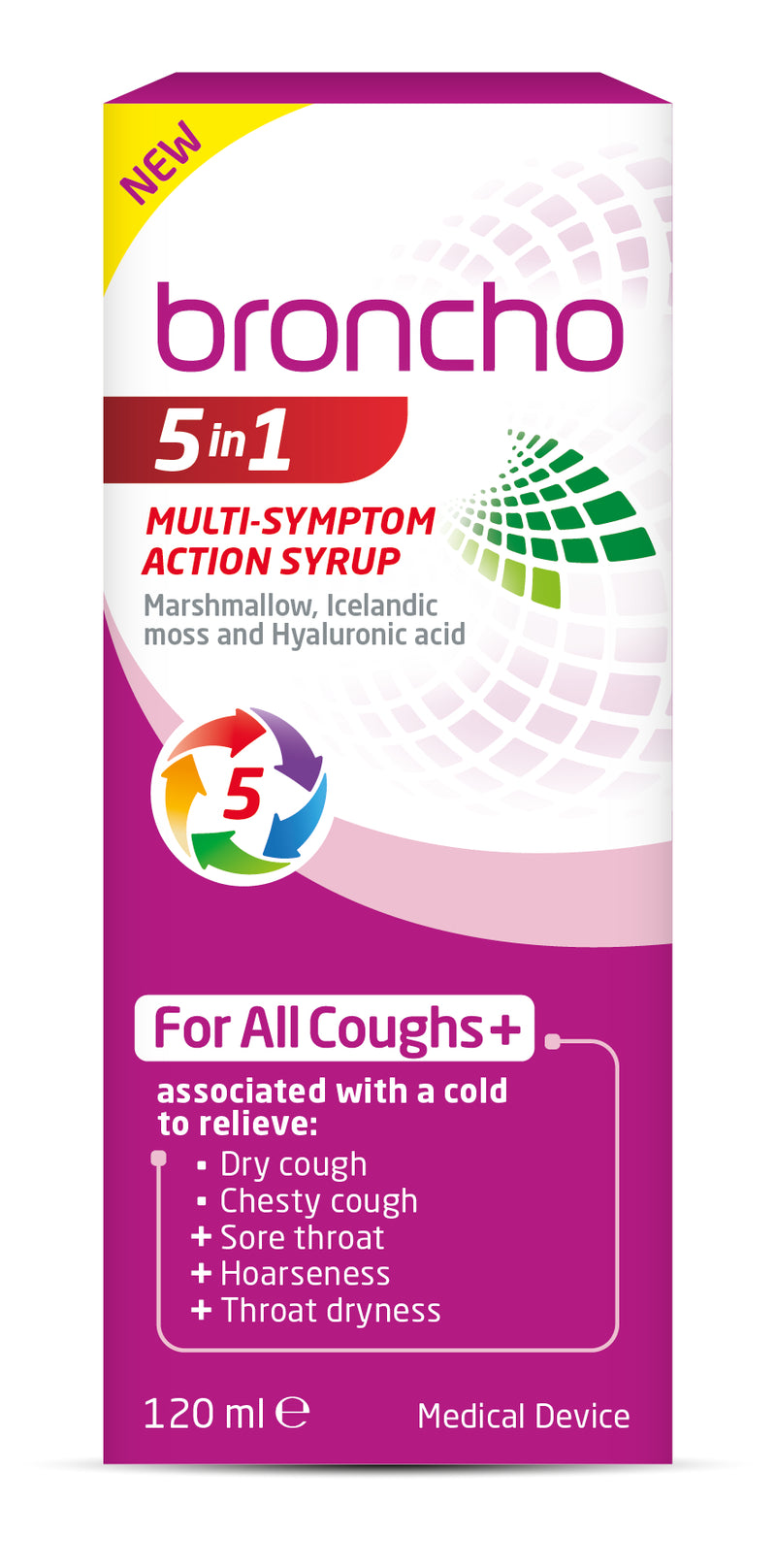 Broncho 5 in 1 Multi Symptom Action Syrup 120ml / 200ml