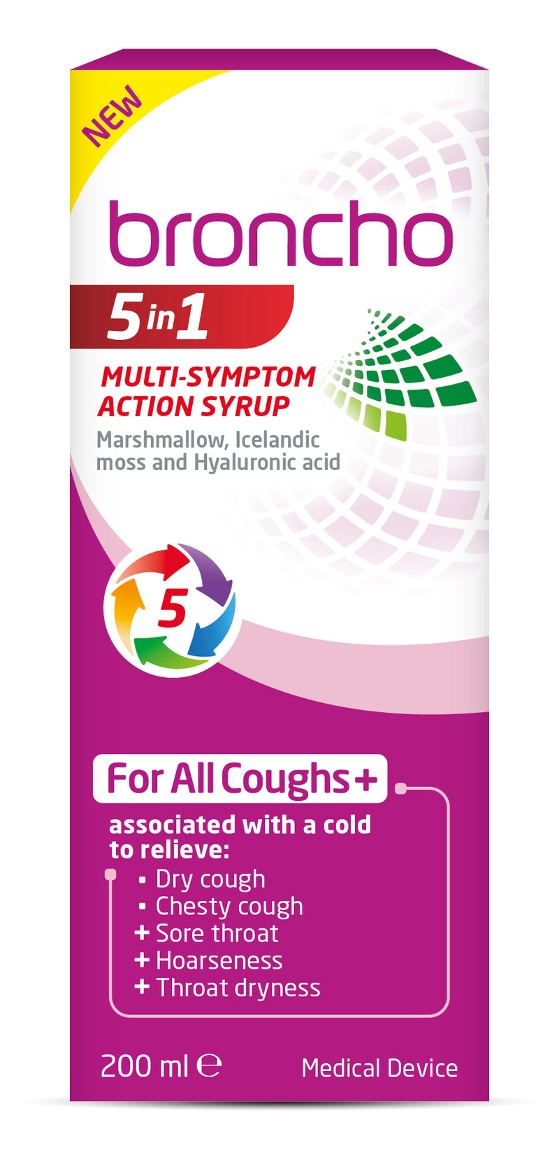 Broncho 5 in 1 Multi Symptom Action Syrup 120ml / 200ml