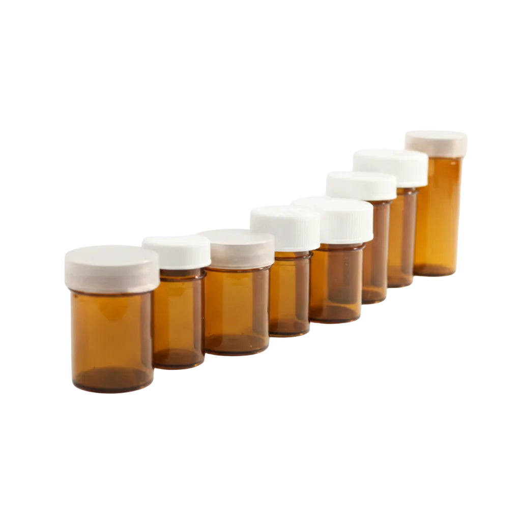 Brown Medicine Vials 20ml with Screw Cap - 1000 Pack