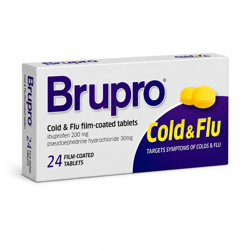 Brupro Cold & Flu 200mg/30mg film-coated tablets 24s