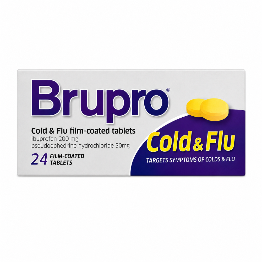 Brupro Cold & Flu 200mg/30mg film-coated tablets 24s