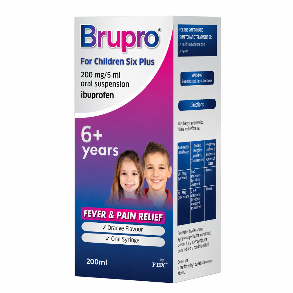 Brupro Ibuprofen For Children Six Plus 200mg - 200ml