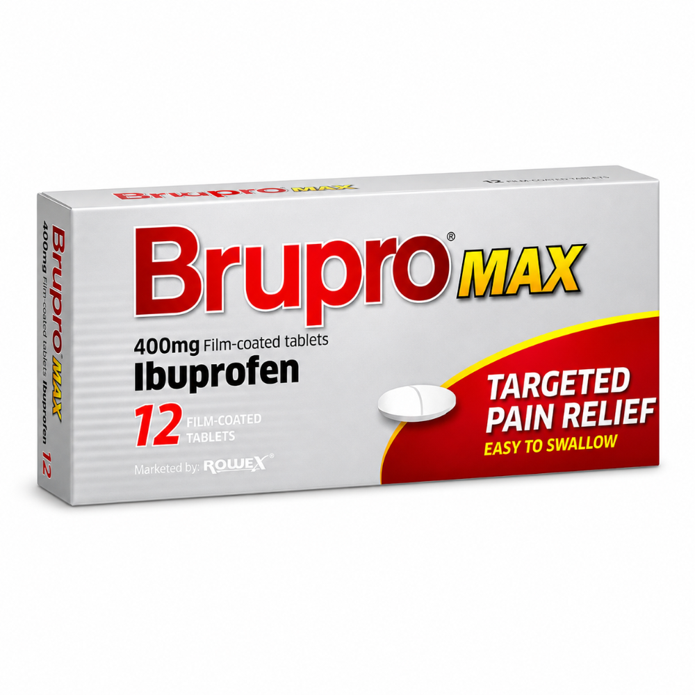 Brupro Max 400mg Ibuprofen Tablets - 12 Pack