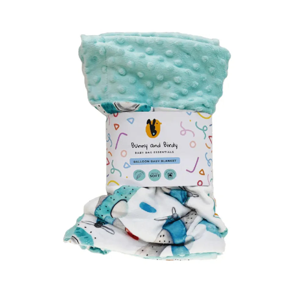 Bunny & Birdy Girls Hot Air Balloon Blanket 100cm x 70cm