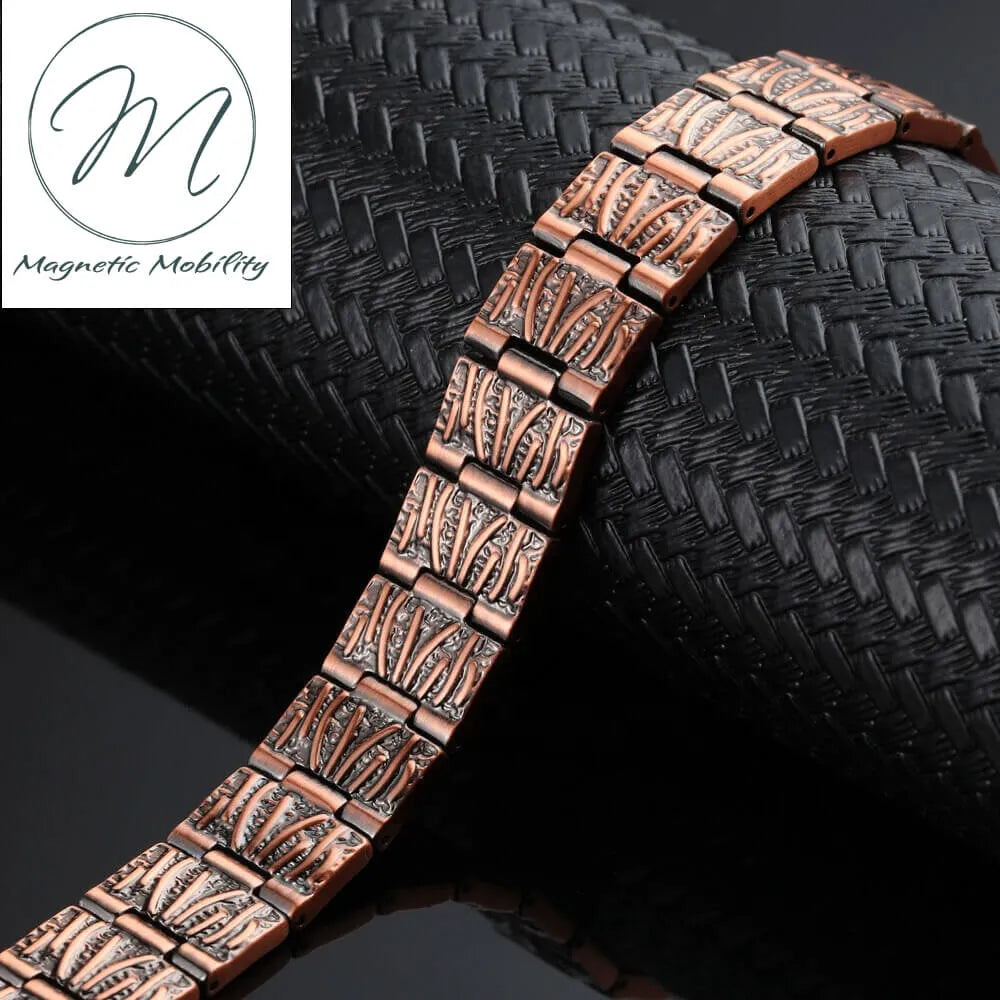 Burnet + Copper Magnetic Link Bracelet - Double strength