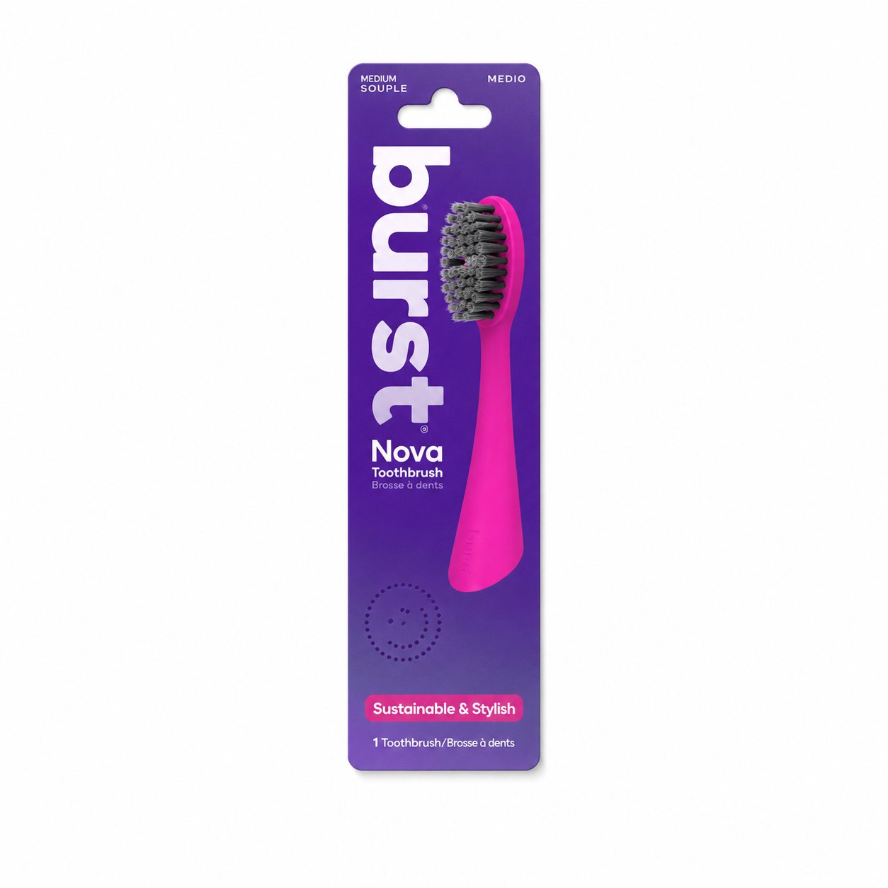 Burst Nova Sonic Toothbrush Brush Head Pink - 2 pack