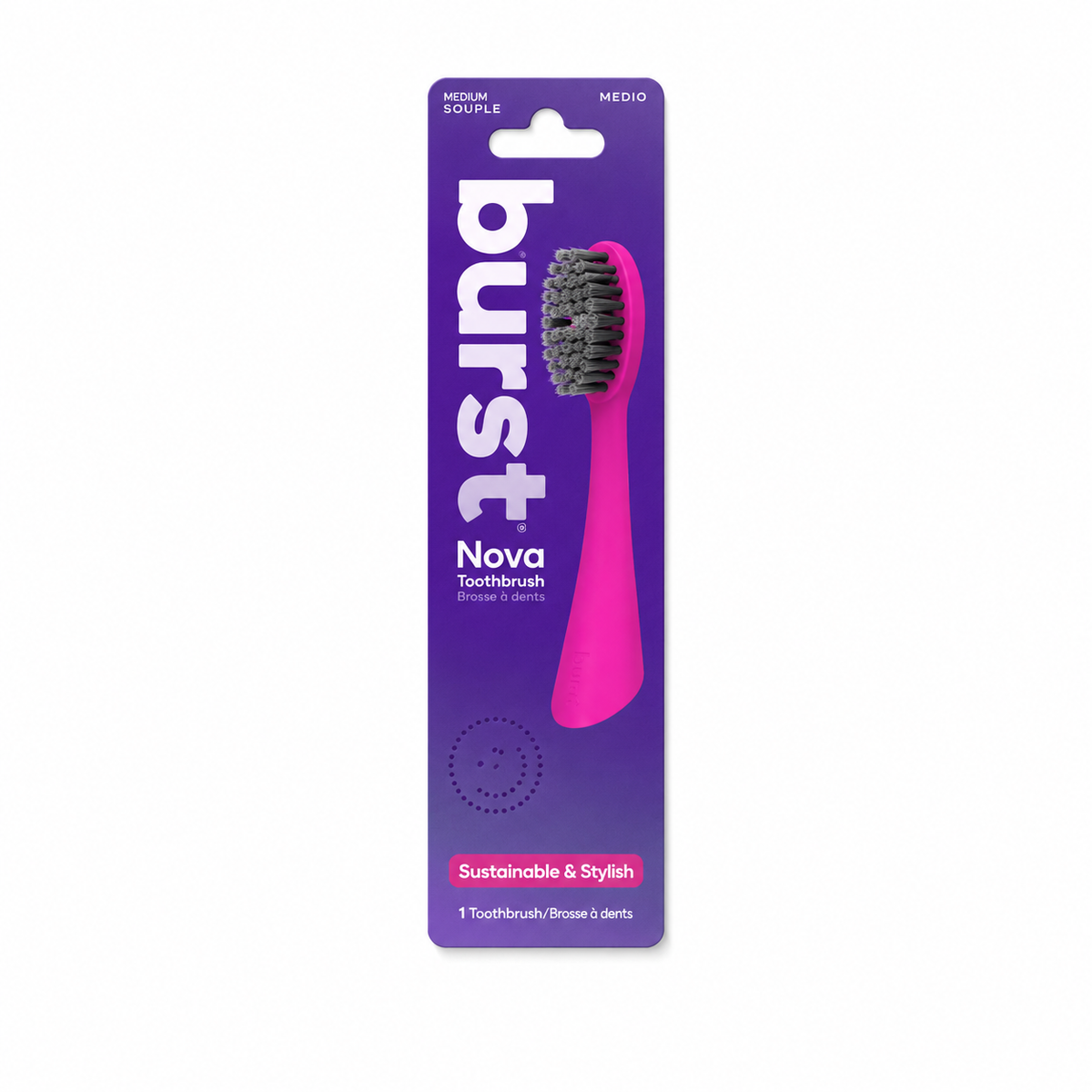 Burst Nova Sonic Toothbrush Brush Head Pink - 2 pack