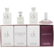 CK Ladies 4pc Miniature Gift Set2 x 10ml CK One Edt, 4ml Euphoria Edt, 5ml Eternity Edt