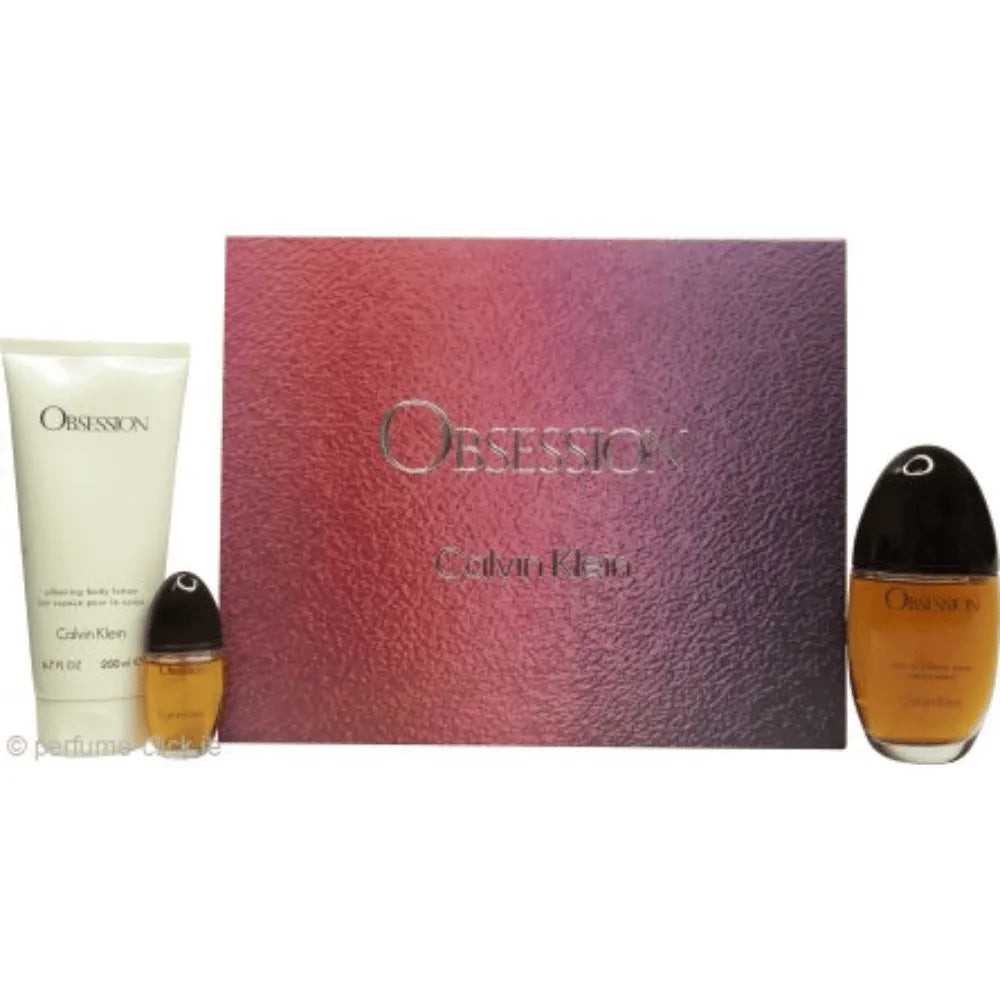 CK Obsession 100ml 3pc Gift Set100ml Edp Spr, 200ml Body Lotion, 15ml Edp Spr