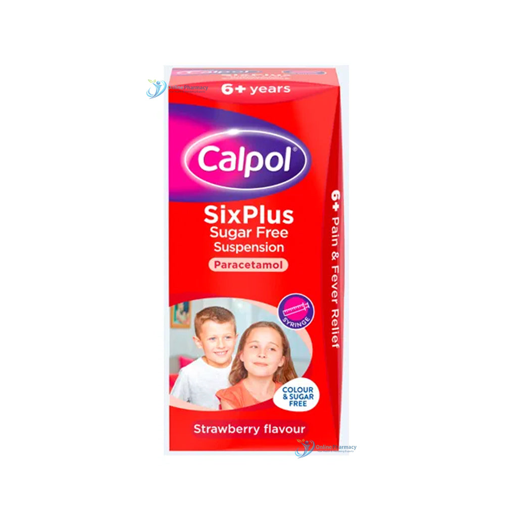 Calpol Six Plus Sugar Free Strawberry Suspension - 60ml/140ml