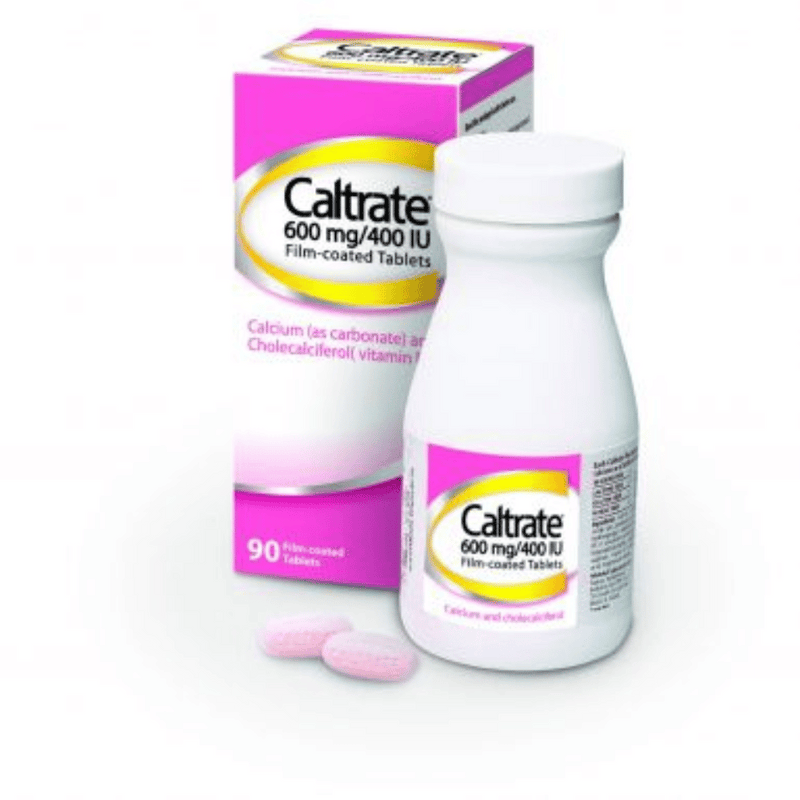 Caltrate Calcium/Vitamin D 600mg/400 IU Film Coated Tablets - 90 Pack - OnlinePharmacy